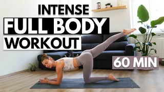 1 HOUR INTENSE FULL BODY PILATES WORKOUT | Intermediate Mat Pilates At Home | No Equipment