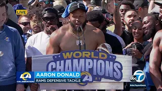 Rams celebrate Super Bowl victory with parade, fan rally at LA Coliseum l ABC7