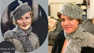 1933 Vintage Crochet Pill Hat & Scarf Tutorial