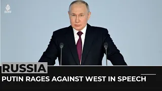 Putin rages against West in speech decried as absurd propaganda
