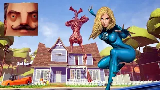 Hello Neighbor My New Neighbor Invisible Woman Fantastic Four Act 3 Gameplay Walkthrough