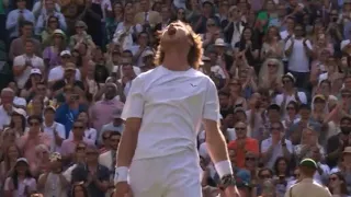 Andrey Rublev celebrating after defeating Alexander Bublik!