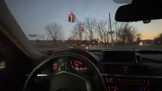 BMW 328i F30 POV sunset ride.