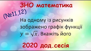 ЗНО математика 2020  (Додаткова сесія) №11,12
