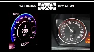 VW T-Roc R A1 VS. BMW 325i E92 - Acceleration 0-100km/h