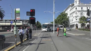 4K- Melbourne Tram Driver View  - 2018 Update Route 96 from St Kilda Beach