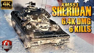 WoT Sheridan Gameplay ♦ 6.4k Dmg ♦ Light Tank Review 4k UHD