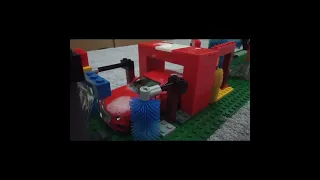 Lego Peco Car Wash + Polish Tunnel I Stop Motion Lego Car Wash I RMZ City Red Bentley Continental GT