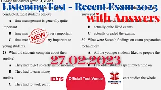 IELTS Listening Actual Test 2023 with Answers | 27.02.2023