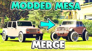 GTA 5 REMOVE Rollcage on Modded Mesa! CAR TO ANYTHING MERGE GLITCH F1 BENNY WHEELS MERGE GLITCH