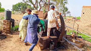 old black engine in Pakistan starting of big power diesel engine