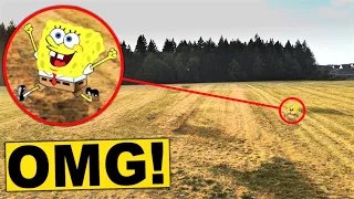 My DRONE found SPONGEBOB IN REAL LIFE!! Real life Spongebob Squarepants Caught on Camera!!