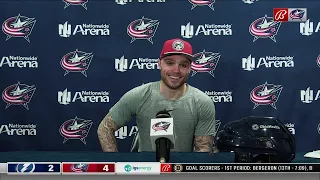 Max Domi gives John Tortorella an assist on his power play goal | BLUE JACKETS-LIGHTNING POSTGAME