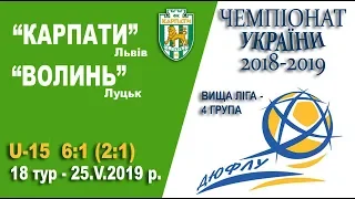 "Карпати" - "Волинь" Луцьк 6:1 (2:1). U-15. Гра (без пауз)