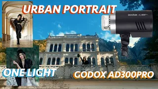 Urban Portrait location ideas for a photoshoot one light using a  Godox AD300PRO