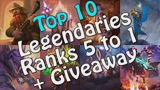 Top 10 Legendaries in Hearthstone Ranks 5 - 1  + Giveaway (Standard Format)