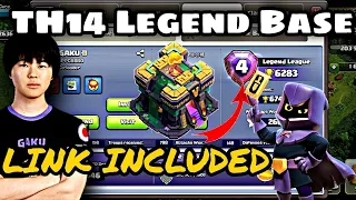 Global Rank 4 Gaku from Queen Walkers Legend Base + Link |New Th14 Legend/Trophy Base|Clash of Clans