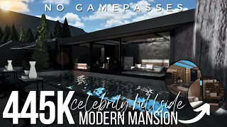 BLOXBURG | NO GAMEPASS Celebrity Hillside Modern Mansion | 445k | Speedbuild