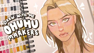 ♡ draw with me | portrait practice with Ohuhu alcohol markers