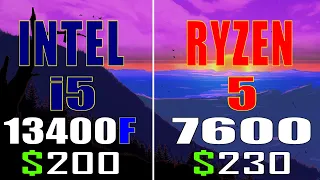 INTEL i5 13400F vs RYZEN 5 7600 || PC GAMES TEST ||