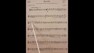 Bourree (with repeats) by G. F. Handel piano accompaniment at rehearsal speed