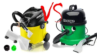 Kärcher SE 5.100 (5100) vs NUMATIC GVE370-2 GEORGE - Suction power and spray pressure test. (sub)