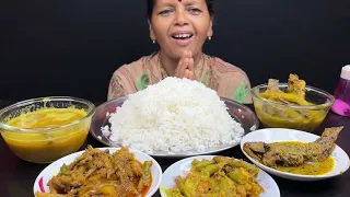 BIGBITES, EATING RICE WITH DAL, LOTI CHINGRI, CHUNO MACHER JHAL, TELAPIAR JHOL, SORSHE BATA।