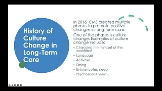 Culture Change in Long-Term Care