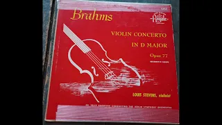 Louis Stevens (Wolfgang Schneiderhan) Brahms Violin Concerto In D Major Op 77 Berlin Symphony Orch.