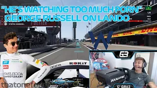 "He's watching too much P**n"-George Russell on why Lando's PC is Crashing