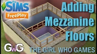 The Sims Freeplay- How to Add Mezzanine Floors (indoor balconies)