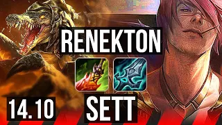 RENEKTON vs SETT (TOP) | 10 solo kills, Rank 5 Renekton, 38k DMG | EUW Master | 14.10