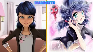 Miraculous LadyBug Characters As Anime | Cartoon vs Anime |