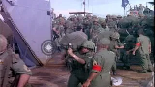 Major General Seaman and General Westmoreland on a beach in Vietnam HD Stock Footage