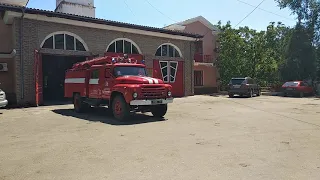 *soviet siren СГУ-60* ZiL-130 engine 161 responding to grass fire