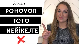 POHOVOR - CO NEŘÍKAT U PRACOVNÍHO POHOVORU