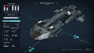 Starfield. Absolutely INSANE level 68 powerhouse Ecliptic Claymore III C class ship