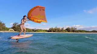 The girls go winging at Kanaha Beach