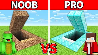 JJ Mikey NOOB vs PRO: SECRET BUNKER House Build Challenge - in Minecraft Maizen!