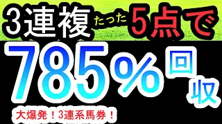 【中央競馬 検証 参考】低投資！3連複たったの5点で785％回収！3連複の爆発力は凄い！