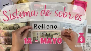 Relleno de sobres primera quincena de mayo || Retos de ahorro 🥳🙌🏻