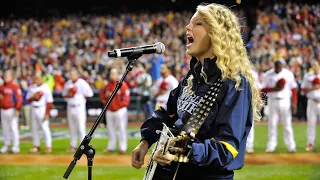 Taylor Swift sings the National Anthem before 2008 World Series Game 3!