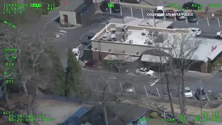 Atlanta Police chopper & bodycam video of arrest of murder suspect