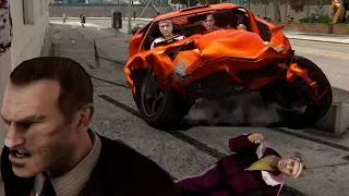 Niko thinks Bernie should move！In traffic at a speed of 9999999！ - GTA4