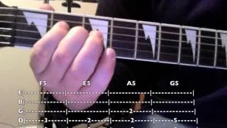 how to play Nirvana "On A Plain" (On A Plane) midsection guitar tutorial lesson cover