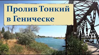 Пролив Тонкий, медузы, старый мост и пляж в Геническе в 4к