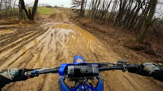 YZ250F on a Muddy Track