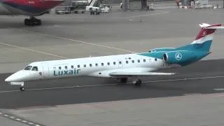 Luxair Embraer 145 LX-LGX Taxing at Frankfurt am Maim FRA