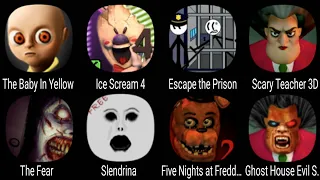 The Baby In Yellow, Ice Scream 4, Escape the Prison, Scary Teacher 3D, The Fear, Slendrina, FNaF 2