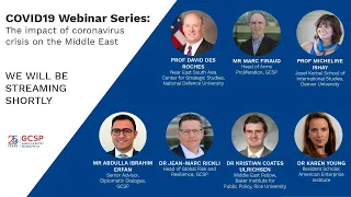 COVID19 Webinar Series Session 2: The implications of the coronavirus crisis on the Middle East